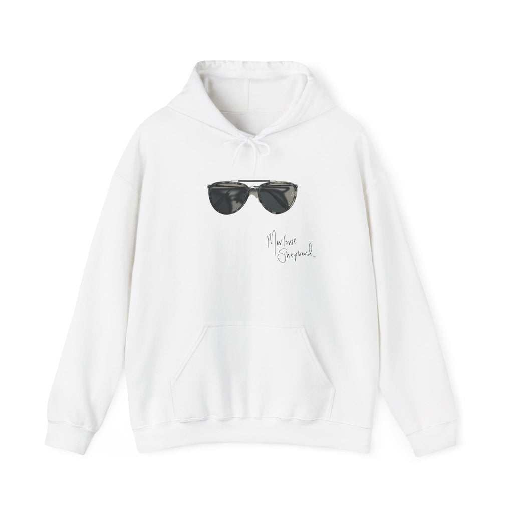 Hoodie — Minimal Sunglasses Graphic "Never Complicated"