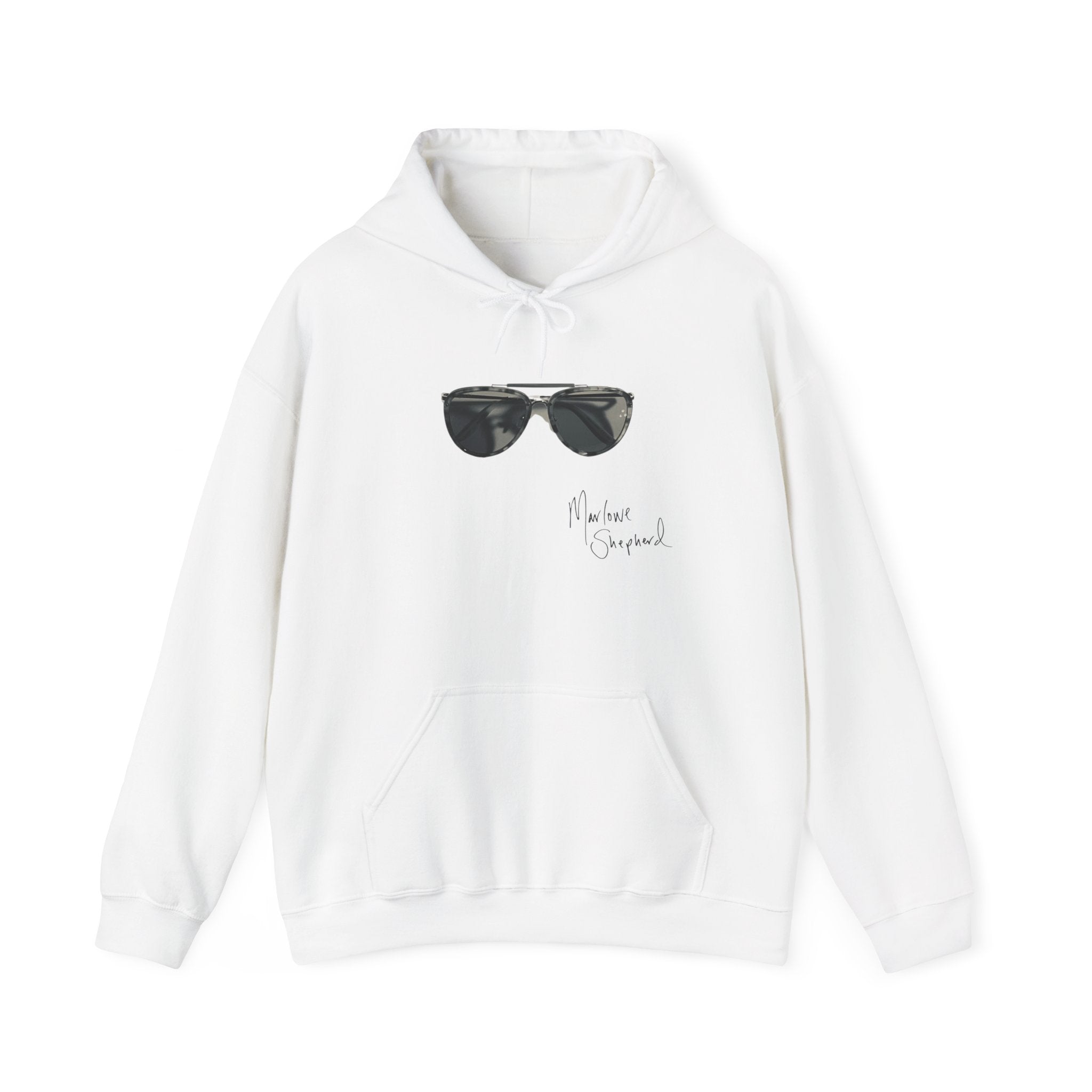 Hoodie — Minimal Sunglasses Graphic "Never Complicated"