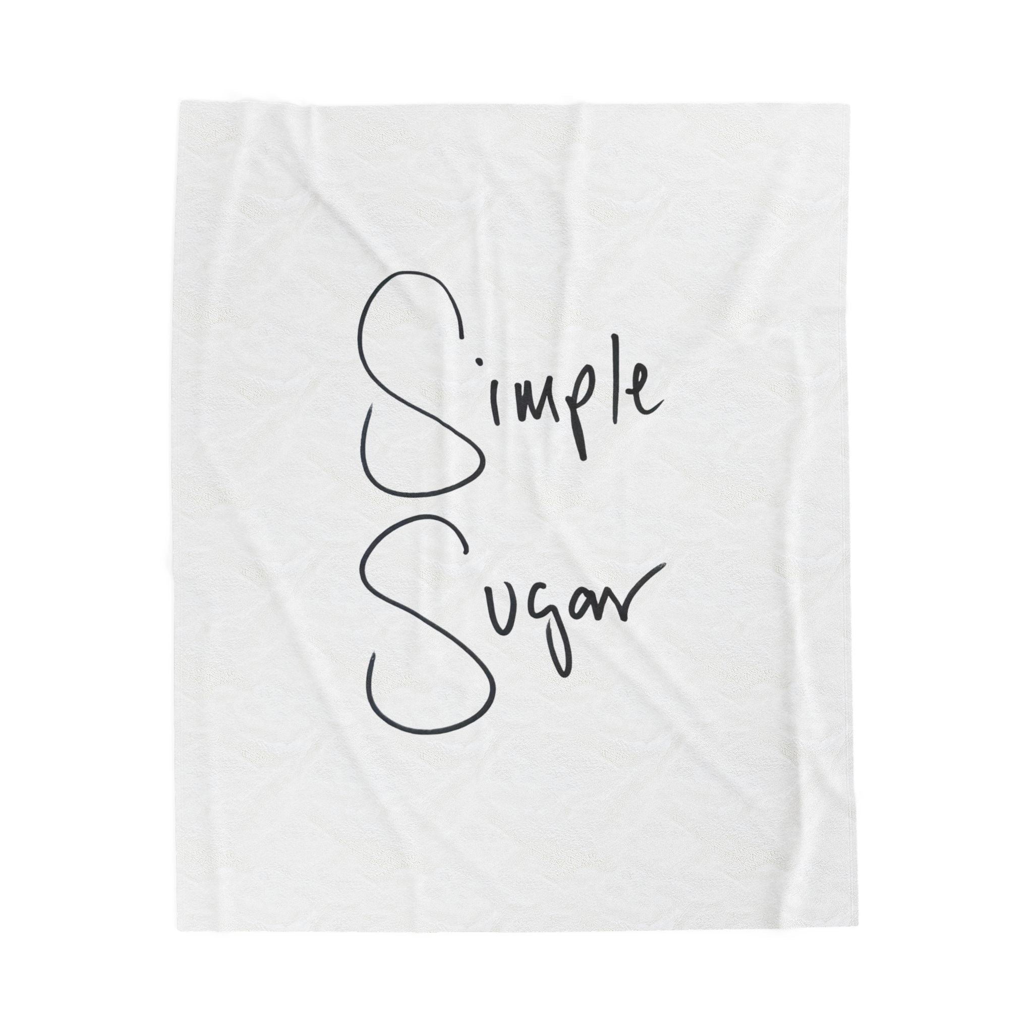 Simple Sugar Velveteen Plush Blanket – Cozy Script Throw Blanket