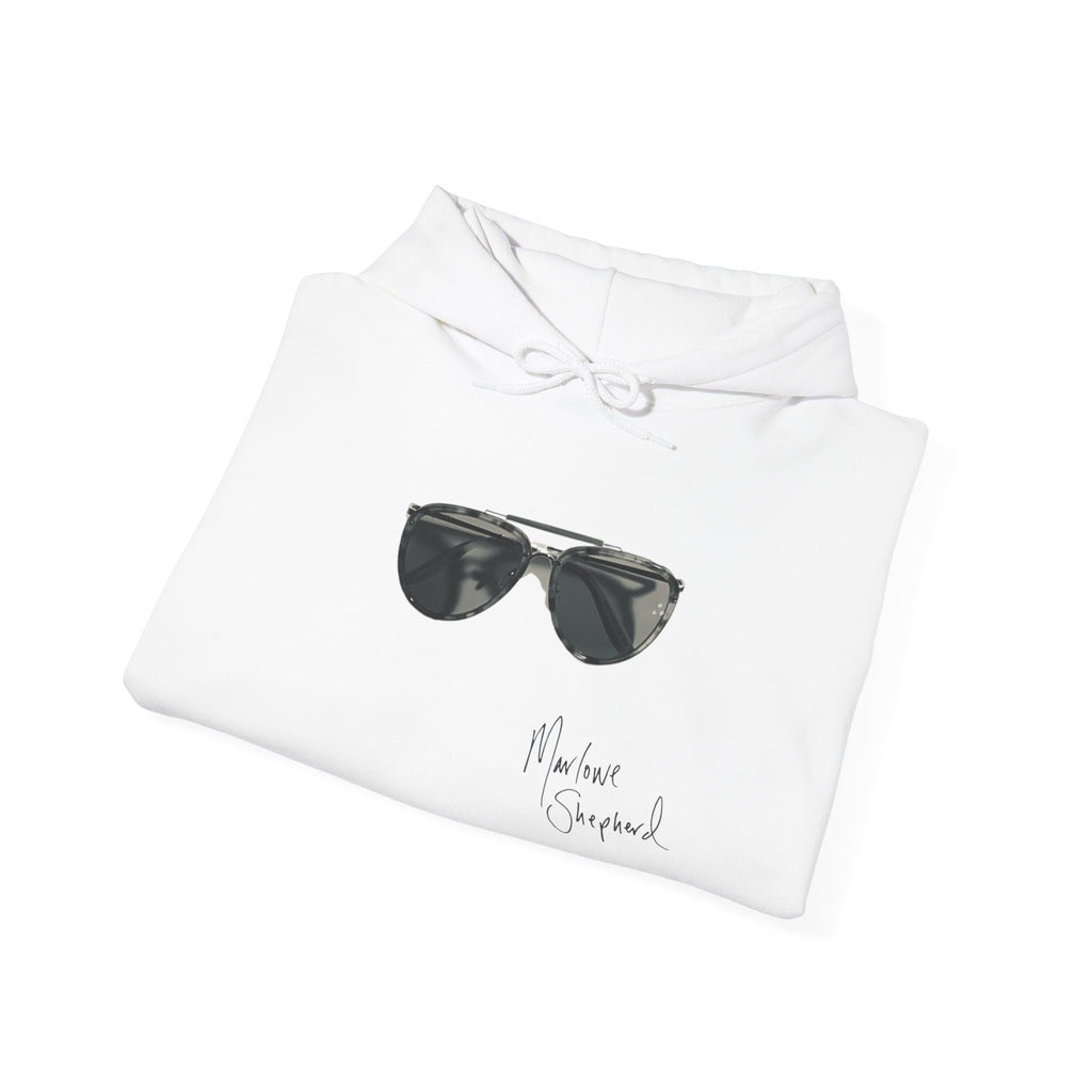 Hoodie — Minimal Sunglasses Graphic "Never Complicated"