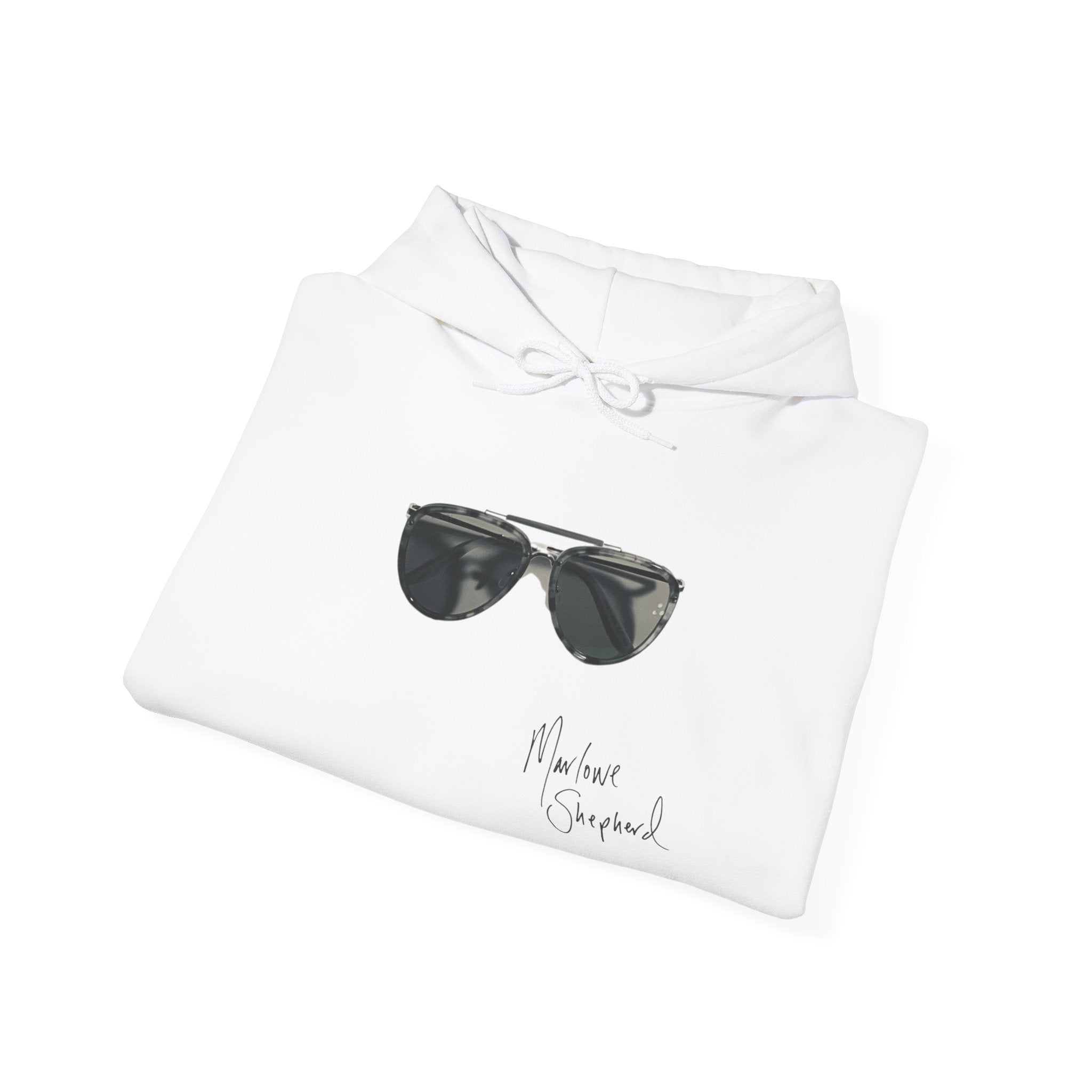 Hoodie — Minimal Sunglasses Graphic "Never Complicated"