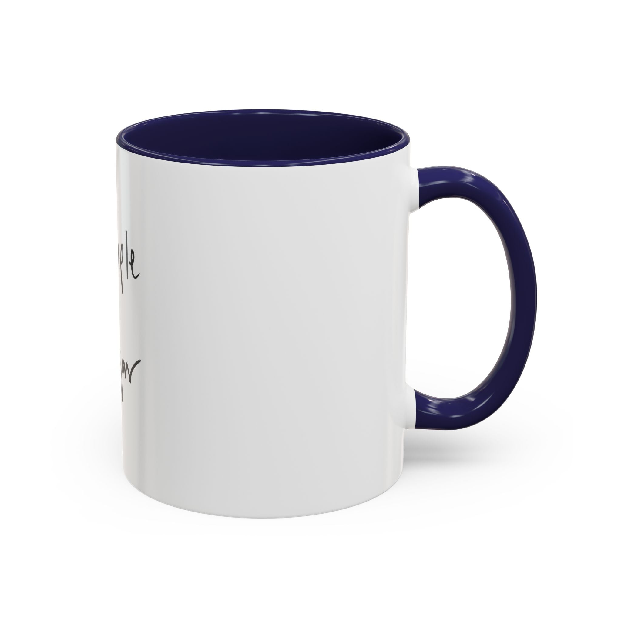 Simple Sugar Accent Coffee Mug — Minimal Script Ceramic 11/15oz