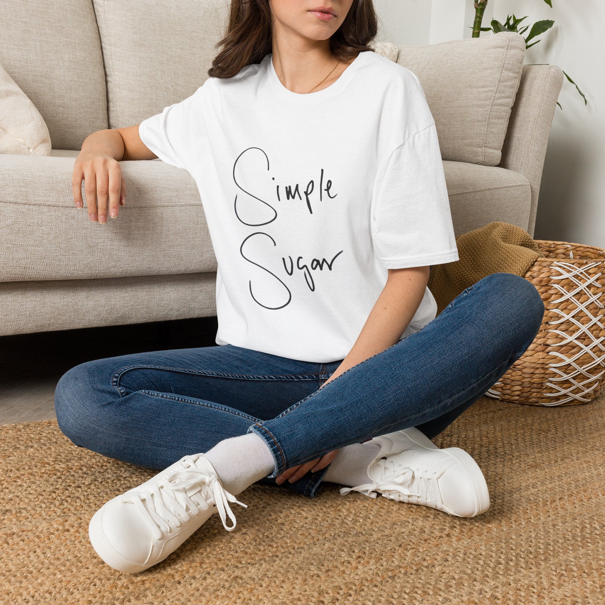 Simple Sugar T‑Shirt — Minimal Script Graphic Tee
