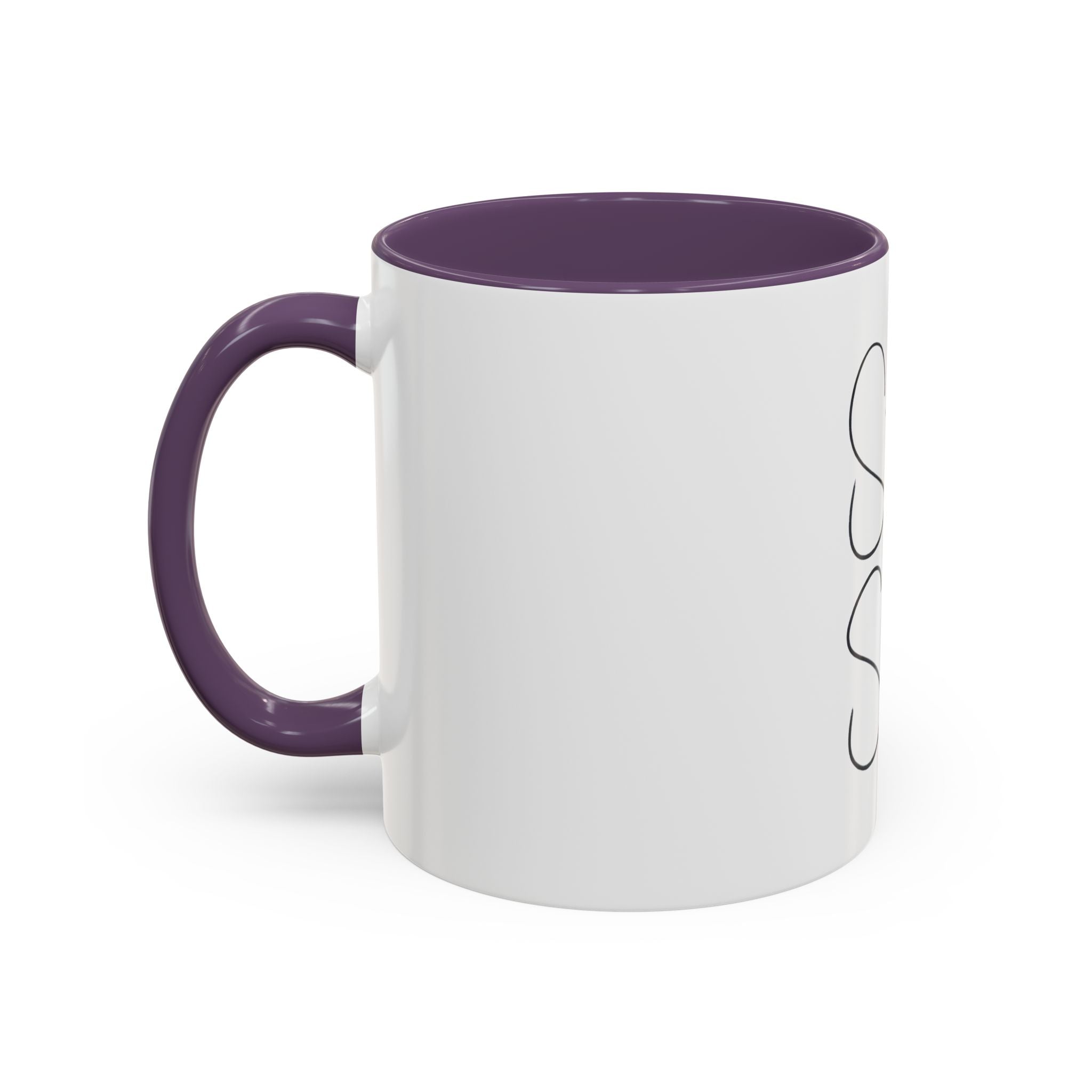 Simple Sugar Accent Coffee Mug — Minimal Script Ceramic 11/15oz