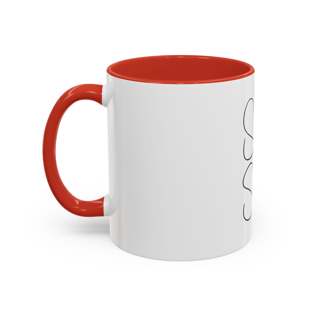 Simple Sugar Accent Coffee Mug — Minimal Script Ceramic 11/15oz