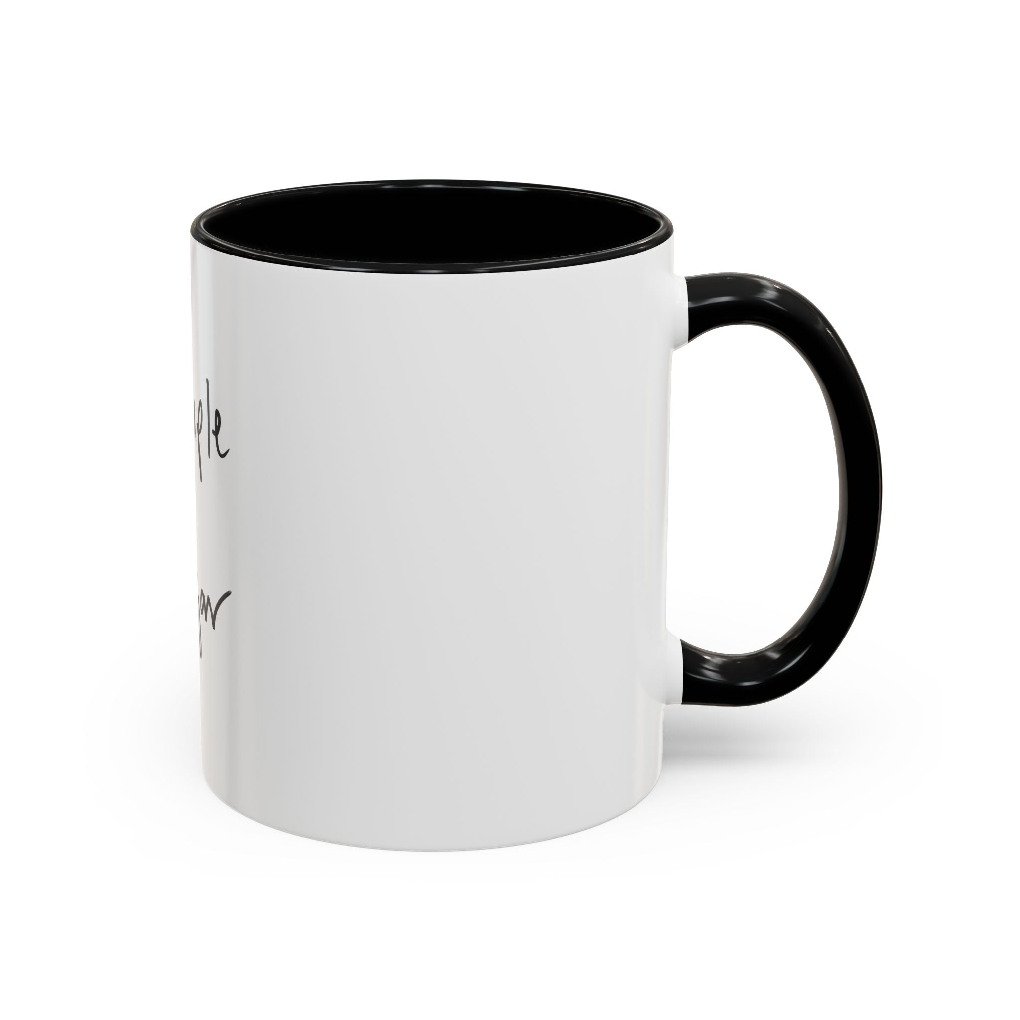 Simple Sugar Accent Coffee Mug — Minimal Script Ceramic 11/15oz