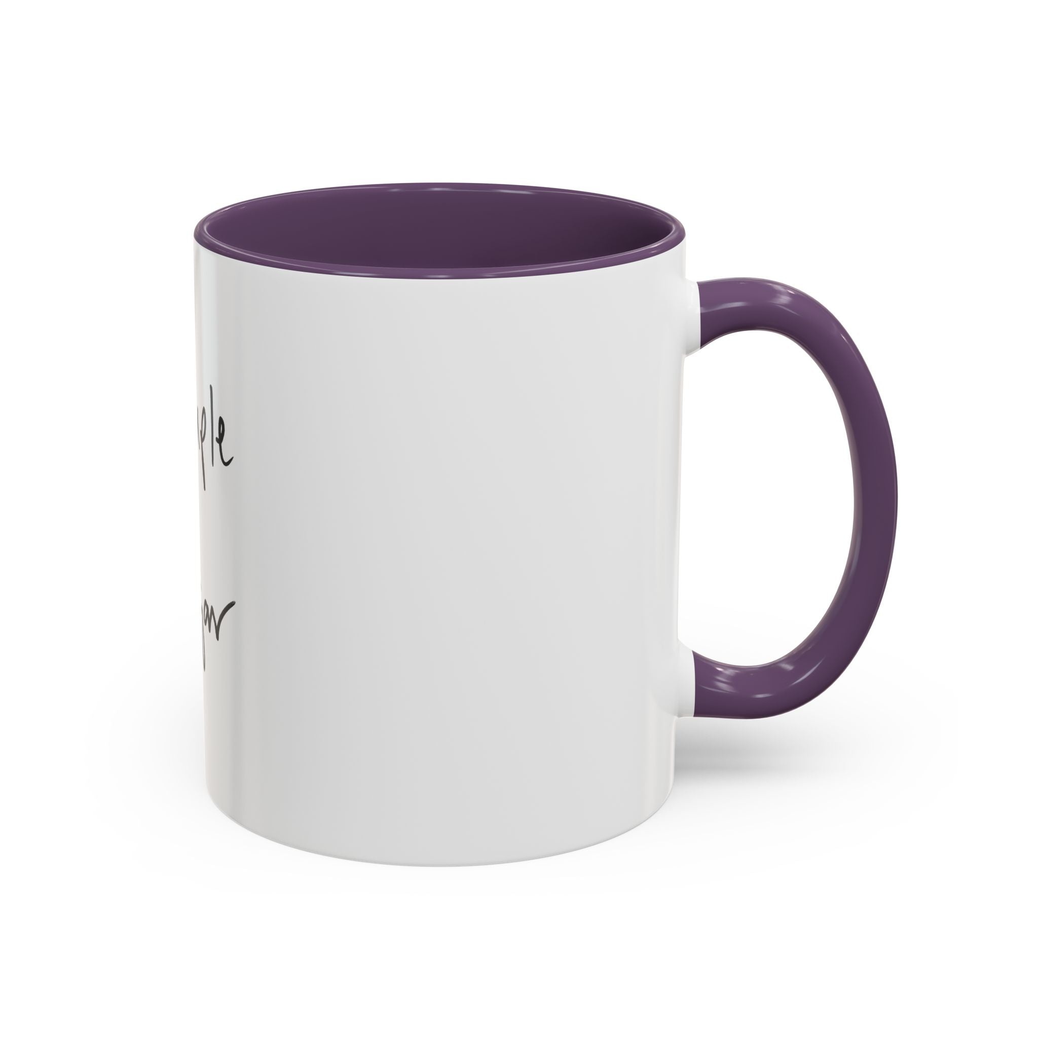 Simple Sugar Accent Coffee Mug — Minimal Script Ceramic 11/15oz