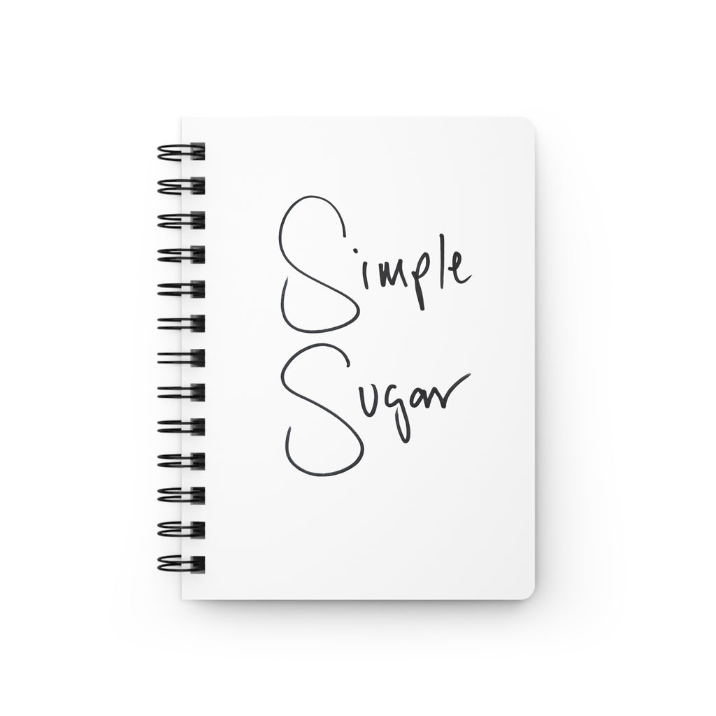 Simple Sugar Spiral Notebook — Minimal Handwritten Script Journal