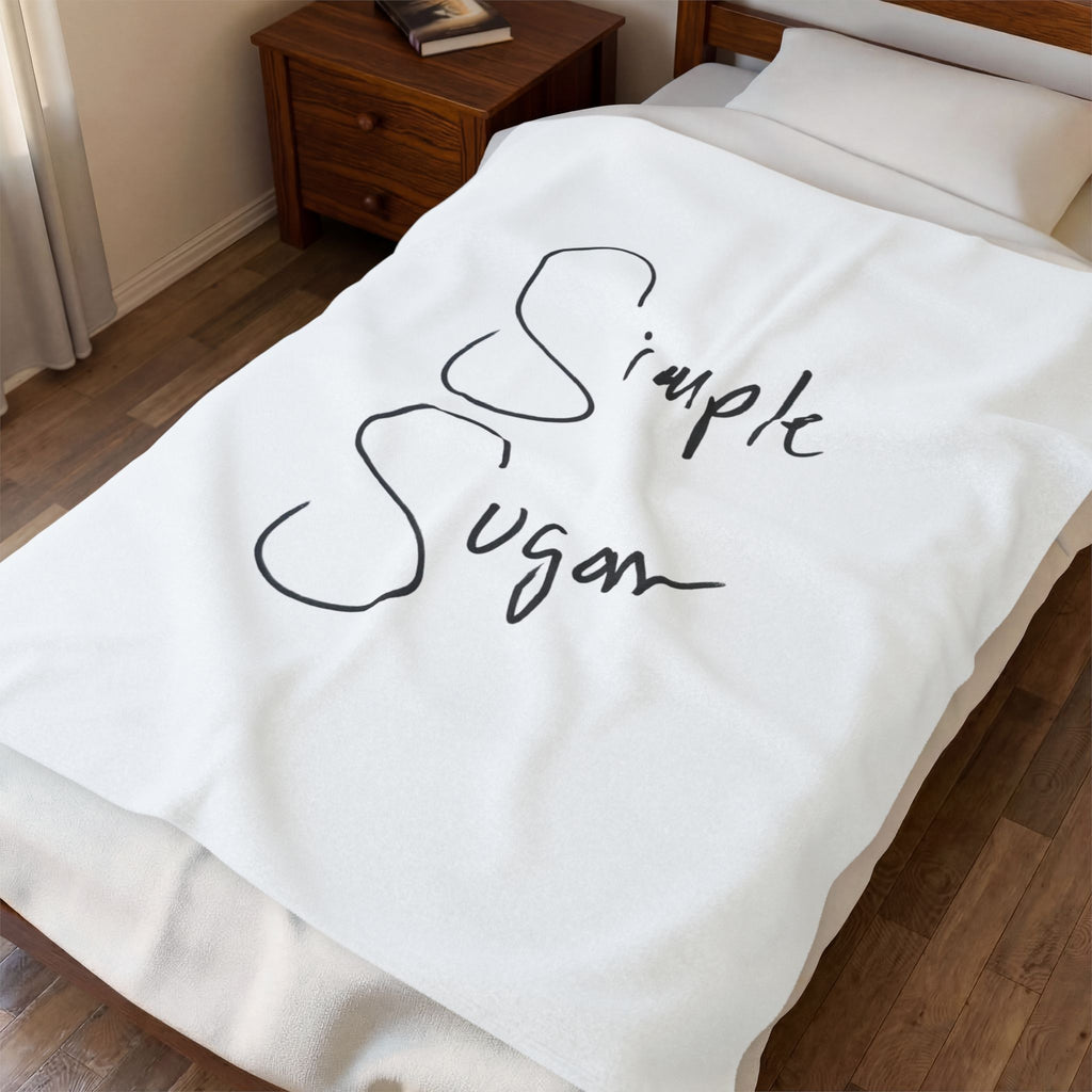 Simple Sugar Velveteen Plush Blanket – Cozy Script Throw Blanket